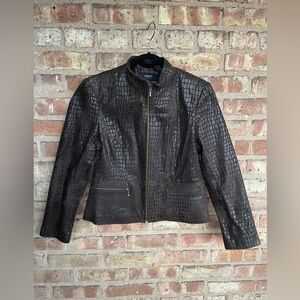 Alfani Reptile Skin Leather Moto Jacket🖤